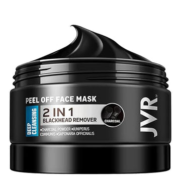 JVR Peel Off Face Mask, Blackhead Remover Mask for Men, Charcoal Peel Off Black Mask, Facial Mask Purifying and Deep Cleansing for All Skin Types
