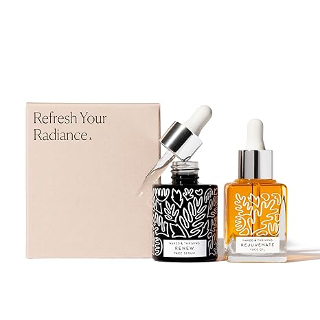 Naked & Thriving The Night Set | Renew Resurfacing Night Serum (30 mL) + Rejuvenate Restorative Face Oil (35 mL) with Hyaluronic Acid